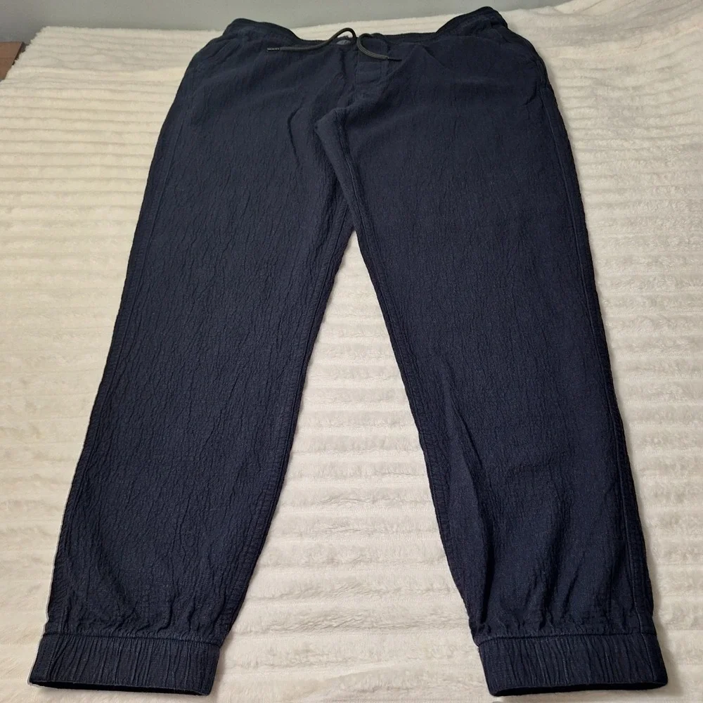 Taylor Stitch Apres Sashiko Organic Cotton Jogger Pants XXL Charcoal Pull On